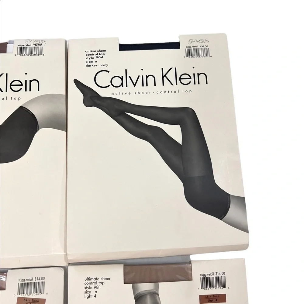 Lot of 5 Vintage Y2K 90s new Calvin Klein control top pantyhose Henri Bendel
